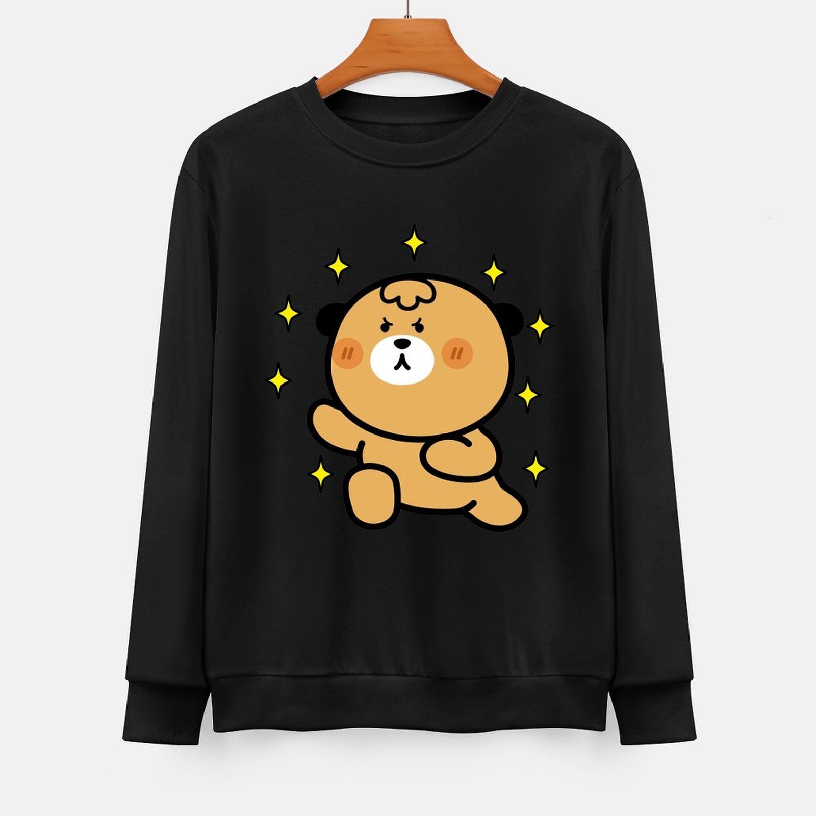 Front Patterned Long Sleeve TopSlim Fit Colorfast